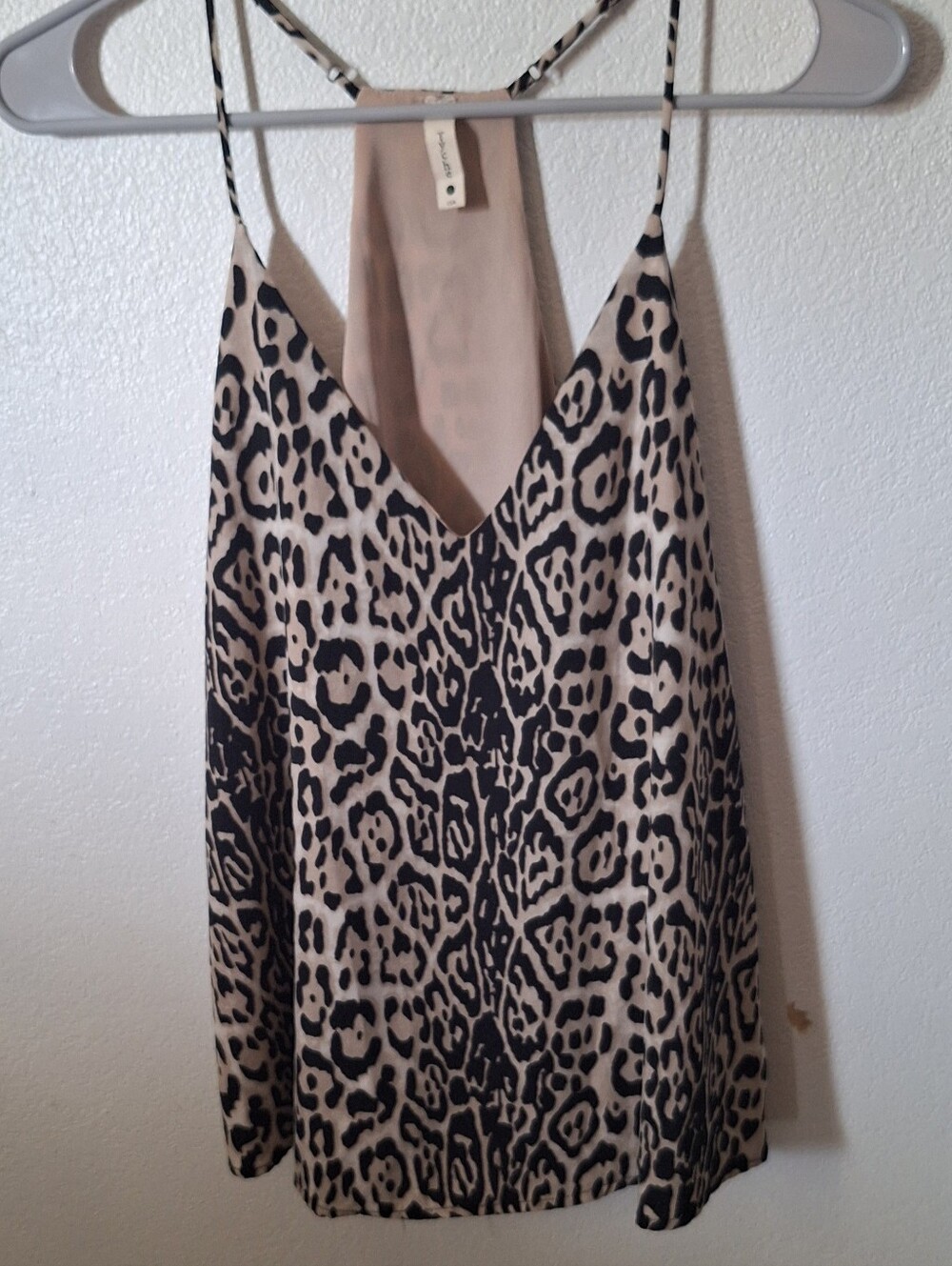 Tyche Leopard Print Cami Tank Top - Beige/Black